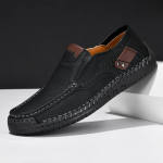 K&auml;sitsi &otilde;mmeldud meeste nahast slip-on mokassiinid - V&auml;litingimustes vabaaja, madalad, suuremad suurused. 40