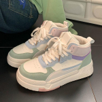 Sinised Platvormiga Uue Trendi Tossud Naiste Spordijalan&otilde;ud Vintage Vabaaja V&auml;rviplokk Vulkaniseeritud Lolita Koolisaapad Naiste Korterid 38 roheline