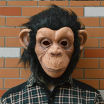 Monkey Gorilla lateksmask juustega Halloweeni kost&uuml;&uuml;mipeo rekvisiidiks, must