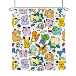 Kawaii Multikas Pokemon Pikachu Du&scaron;ikardinad Veekindel Pol&uuml;ester Vannikardin Vaheseinakardin Kodu Vannitoa Tarvikud 90x180cm