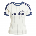adidas Naiste Lineaarne Graafiline Cali T-s&auml;rk Off White/Night Indigo Naistele Streetwear JC7705 XS