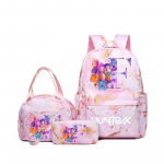 3 tk/kompl KPop Deemonik&uuml;ttide T&uuml;drukute Koolikott L&otilde;unakott Pinal &Otilde;pilase Multifilm Seljakott Bento Kotike Pliiatsikotid Koolitarbed Kingitus