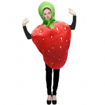 Festivali karnevalipeo maasika cosplay kost&uuml;&uuml;m, t&auml;iskasvanud Adult One Size punane
