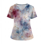 Naiste moodsad V-kaelusega l&uuml;hikeste varrukatega kombinesoonid taskutega, tr&uuml;kitud topid riided XXL