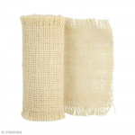 Ruban de tissu en toile de lin - ARTEMIO - Cr&egrave;me - 10 cm x 1 m kreemikas