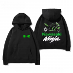 Uus moekas k&otilde;rgekvaliteediline puuvillane kapuutsiga dressipluus Kawasaki logoga mootorrattamustriga Hoodie Mood S
