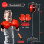 Multifunktsionaalne laste kiiruspoksi komplekt: Vertikaalne poksikott, t&auml;ispuhutav p&uuml;sti seisev kott ja kindad. 66