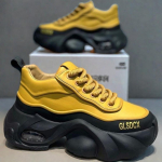 2025 Disainerstiilis Meeste Kingad S&uuml;gis Talv Mugavad Meeste Paksude Platvormidega Tossud Mood Vabaaja Kingad Sporditossud Tenis 44 kollane