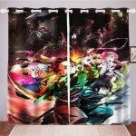 Anime elutoa ja magamistoa kardinad elutuppa Perforeeritud tolmukindel pimendav kardin k&ouml;&ouml;gikapi kodukaunistus 100x140cm&Grommet Top