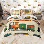 Homewish Laste Multikate Auto Tekikott Komplekt 2tk/3tk, Armas Rong Veoauto Traktor Voodipesu, Transporditeemaline Voodikomplekt DE S 135x200cm 2pcs&set