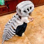Dinosauruse luukere kapuutsiga pl&uuml;&uuml;slelu Cosplay m&uuml;ts Nukk Kingitus 【115cm】Adult Size white