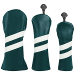 3 tk veekindlad golfiklubi pea katted Golfi draiveri, fairway-puu, h&uuml;briidide, putteri pea katted Triibulise mustriga draiveri pea kate