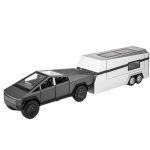 1/32 Tesla Cybertruck Maastikuauto Pikap Haagis Sulamist Auto Valatud Mudel Heli ja Valgusega Laste M&auml;nguasi Moodne Kodu Sisustus Kingitused Poistele hall