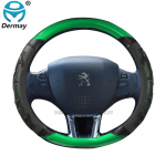 for Peugeot 208 208 GT e208 I II 2012~2023 Car Steering Wheel Cover Silica Gel PU Leather Non-slip Massage Auto Accessories A-Black