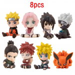 Uus 8 tk komplekt Naruto istuv tegelane Naruto figuur armas mini Q-versioon PVC mudel kaunistus Anime lisatoode s&uuml;nnip&auml;evakingitus