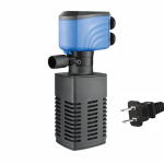 3-in-1 akvaariumi filtripump Energias&auml;&auml;stlik Vaikne t&ouml;&ouml; Sukeldatav filter Must filtripuuvill Plastikust veefiltripump gray