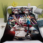 Animatsioonifilmi Joker Tekikott Padjap&uuml;&uuml;r 2/3 tk H-Harley Quinn Voodipesukomplekt T&auml;iskasvanud Poiss T&uuml;druk Magamistoa Kaunistus &Uuml;heinimese Kaheinimese 100x135cm-2pcs