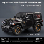 1:18 Jeep Wrangler Rubicon Maastikuauto Sulamist Metallist Valatud Mudelauto Heli ja Valgusega Kogumis Hobi M&auml;nguasjad Kingitused PoissS&otilde;brale must