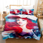 Ariel Merineitsiprintsessi Magamistoa Tekikott Komplekt Voodipesu Tekikoti Komplektid Laste Voodipesu Komplekt 3-osaline J&otilde;ulukaunistused EU Single(135*200cm)3pcs