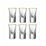 25ml 6tk/12tk Komplekt Paksup&otilde;hjaline Kuldse &Auml;&auml;risega Veiniklaas Kunstiline Disain Kerge Luksus Viina Piiritusjookide Klaasid Bullet Cup Lik&ouml;&ouml;riklaas 25ml