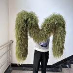 DIY 2 meetrit kohev jaanalinnusulgedest boa 1-kihiline kuni 20-kihiline paks k&otilde;rgekvaliteediline sulep&auml;rjast sall pulmakleidi kaunistamiseks Kohandatud DIY sall 1Ply 2Meters oliiviroheline v&auml;rv