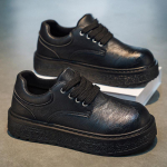 Kingad Talvised Briti stiilis retro vabaaja nahast kingad Nahkpind veekindel ja libisemiskindel spordijalatsid paks tald k&otilde;rgendav Martin kingad 44 standard athletic fit must