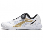 Li Ning Abrasion Resistant Low top Table Tennis Shoes Unisex White Gold Black APPU005-2 41
