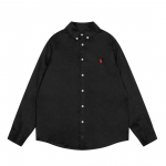 Ralph Lauren Unisex Polo: V&auml;ikese hobuse tikandiga, &uuml;hev&auml;rviline, pikkade varrukatega, klassikaline vabaaja kraega s&auml;rk Small must