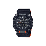 CASIO Meeste vedelkristall/analoog kahekordse n&auml;iduga seeria Must kell GA-900C-1A4 GA-900C-1A4 Black Dial Orange Strap