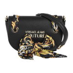 Versace Jeans Couture Logo Tr&uuml;kiga Sall Lips Klapp Nahast Sadulakott Naiste &Otilde;lakott Must 74VA4BAB-ZS467-899 Black,Basic Set (Bag+Dust Bag)