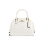 Coach Sydney 20 Klassikaline Monogramm Kaetud L&otilde;uend Ja Sile Nahk &Otilde;lakott Naiste &Otilde;lakott Kriidivalge CA591-IMRFF Basic Set (Bag+Dust Bag)