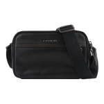 K&auml;ekott Graham 23 T&auml;hekujuline Logo Sile Nahk Messenger Bag Meeste kotid Must C4148-QBBK Basic Set (Bag+Dust Bag)