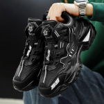 Meeste Techwear Paksude Taldadega Tossud P&ouml;&ouml;rleva Pandla ja Paeladeta Vabaajajalatsid Futuristliku Disainiga 39 must