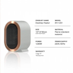 1200W Mini Elektriline K&uuml;ttekeha Kaasaskantav Kodu K&uuml;tteventilaator Suure V&otilde;imsusega Madala M&uuml;ratasemega &Otilde;huringlus Sooja &Otilde;hu Puhur White