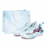 Li Ning Speed 9 Cushioning Slip Resistant Abrasion Resistant Low top Basketball Shoes Unisex Blue Pink ABPT001-6(Team1497-) 39