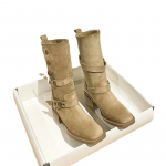 Uued s&uuml;gis-talvised pahkluuni ulatuvad keskmise kontsaga saapad Moodsad Retro Soojad Naiste keskmise s&auml;&auml;rega libisaasad Pandla kaunistus 40 khaki