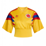 Adidas Originals FW25 Colombia Reconstructed Bringback V-kaelusega triibuline v&auml;rviplokk l&uuml;hikeste varrukatega jalgpallis&auml;rk naistele tops KE2294 M