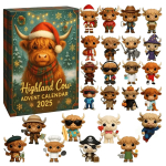 &Scaron;oti lehm 24 p&auml;eva j&otilde;ulude ettelugemiskalender 24 3D lehmakaunistusega J&otilde;ulude advendikalender P&uuml;hadekingitus lehmaarmastajatele 10.24x7.09x1.18inch beige