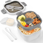 K&otilde;ik-&uuml;hes salatikarbid - Suur salatikauss, Bento-karbi alus, Lekkimiskindel kastekonteiner, N&otilde;udepesumasina/mikrolaineahju kindel beige