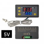 W3230 K-t&uuml;&uuml;pi digitaalne temperatuuriregulaator LED-ekraaniga termostaat k&uuml;tte/jahutusjuhtimispuldiga DC 5V 12V 24V/AC110-220V