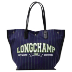 Longchamp Essential Kirjalogo Puuvillane L&otilde;uendist T&otilde;mblukuga Kotikott Naiste kotid Tumesinine 10090HFD006 Basic Set (Bag)