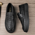 Meeste mokassiinid, Kevad, Suur suurus, &Uuml;mar nina, Meeste slip-on kingad, Vabaajajalatsid, Lihtsad, Kerged, Slip-on kingad 2026 39 must