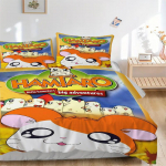 3 tk Hamtaro voodipesukomplekt: T&auml;iuslik magamistoa v&otilde;i k&uuml;lalistetoa jaoks. Pehme ja mugav, ilma s&uuml;damikuta yy251031082 135x200cm