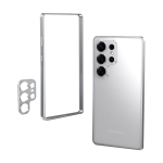 Samsung Galaxy S23 S24 S25 Ultra Plus lennundusalumiiniumisulamist kaitserauaga telefoni&uuml;mbris metallraamiga objektiivikaitse p&otilde;rutuskindel kate For Galaxy S25 white