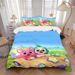 3 tk Pinkfong Wonderstar: Maagiline autemaailma voodipesukomplekt &ndash; t&auml;iuslik kaunistuseks, kingituseks ja igap&auml;evaseks kasutamiseks!1202030a 200x200cm
