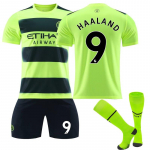 Manchester City Haaland Laste Jalgpallis&auml;rgi Komplekt 130-140cm Pol&uuml;ester Hingav Spordir&otilde;ivad Roheline 130-140 CM roheline