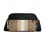 COACH Graham 23 Klassikaline Signature V&auml;rviplokk Kunstnahast ja Vasikanahast &Otilde;la-Crossbody Kott Keskmine Meeste Mitmev&auml;rviline pruun