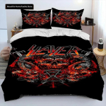 Slayer Heavy Metal B&auml;ndi Muusika Voodipesukomplekt Poistele T&uuml;drukutele Twin Queen Suurus Tekikott Padjap&uuml;&uuml;r Voodi T&auml;iskasvanud Mood Kodu Tekstiil EU Single 135x200cm