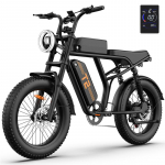 URLIFE T2 45KM/H Elektrijalgratas 500W Mootor 48V/15.6AH Aku V&auml;litingimustes M&auml;gi E-jalgratas 20*4.0 Tolli Maastikurehv Valge LCD-ekraaniga Elektrijalgratas T2 Black 45KM/H must