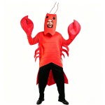T&auml;iskasvanute Mereloom Kost&uuml;&uuml;m Unisex Loomakost&uuml;&uuml;m Halloweeni Peo Cosplay Kindade ja Kapuutsiga One Size punane